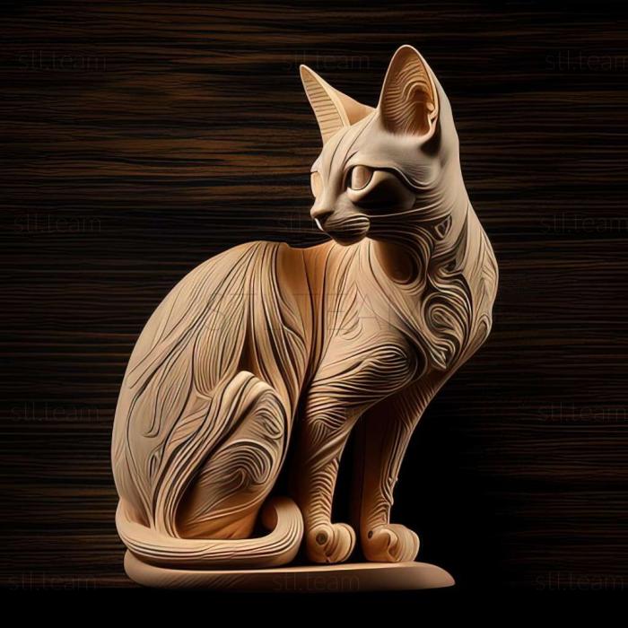 3D модель Короткошерстная кошка колорпойнт (STL)